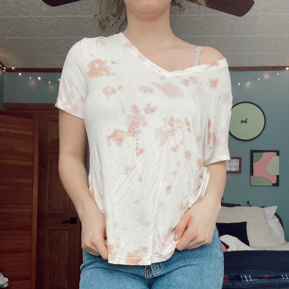 Pink tie dyed shirt